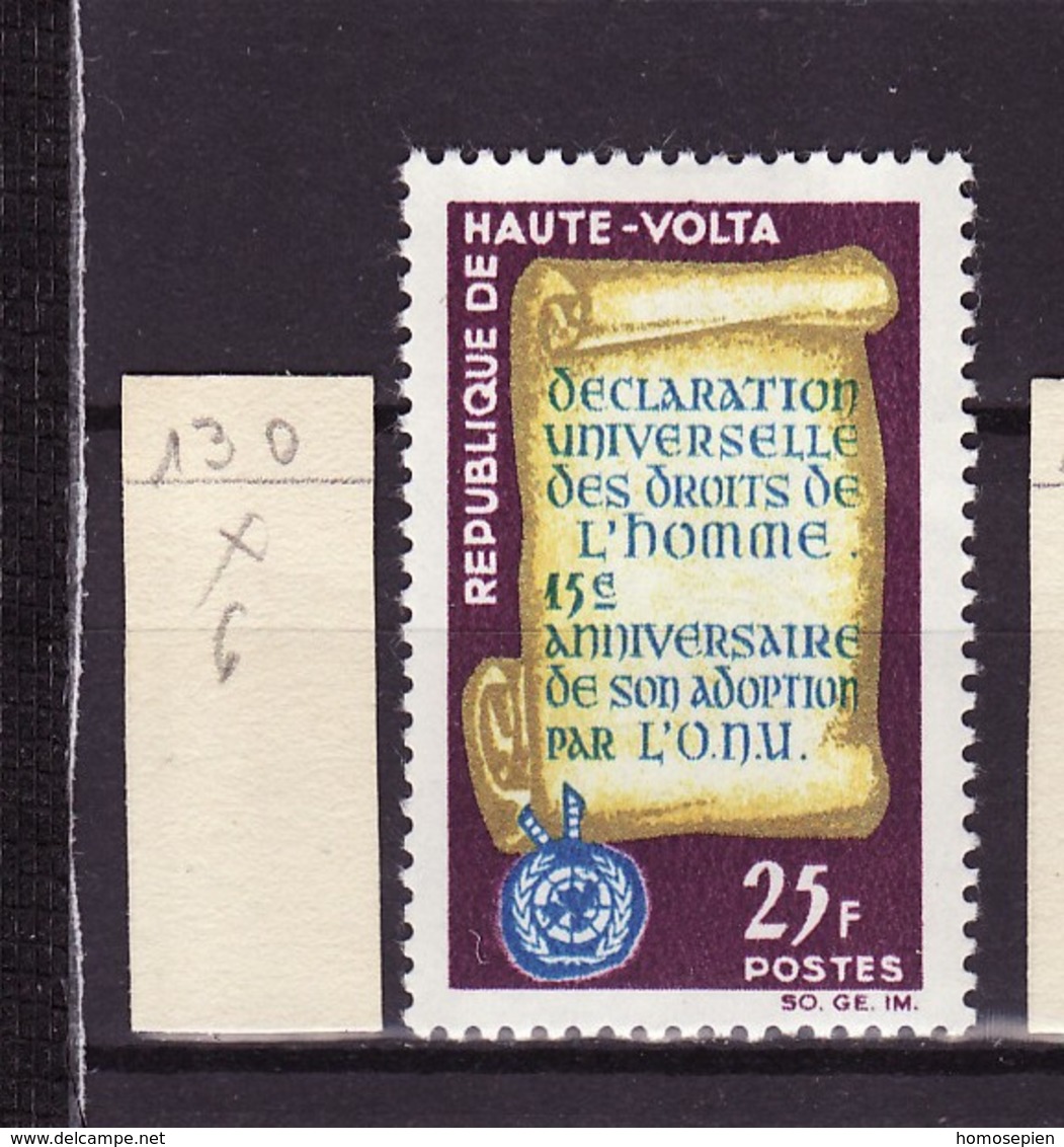 Haute Volta - Obervolta - Upper Volta - Burkina Faso 1963 Y&T N°130 - Michel N°140 * - 25f Droit De L'homme - Haute-Volta (1958-1984)