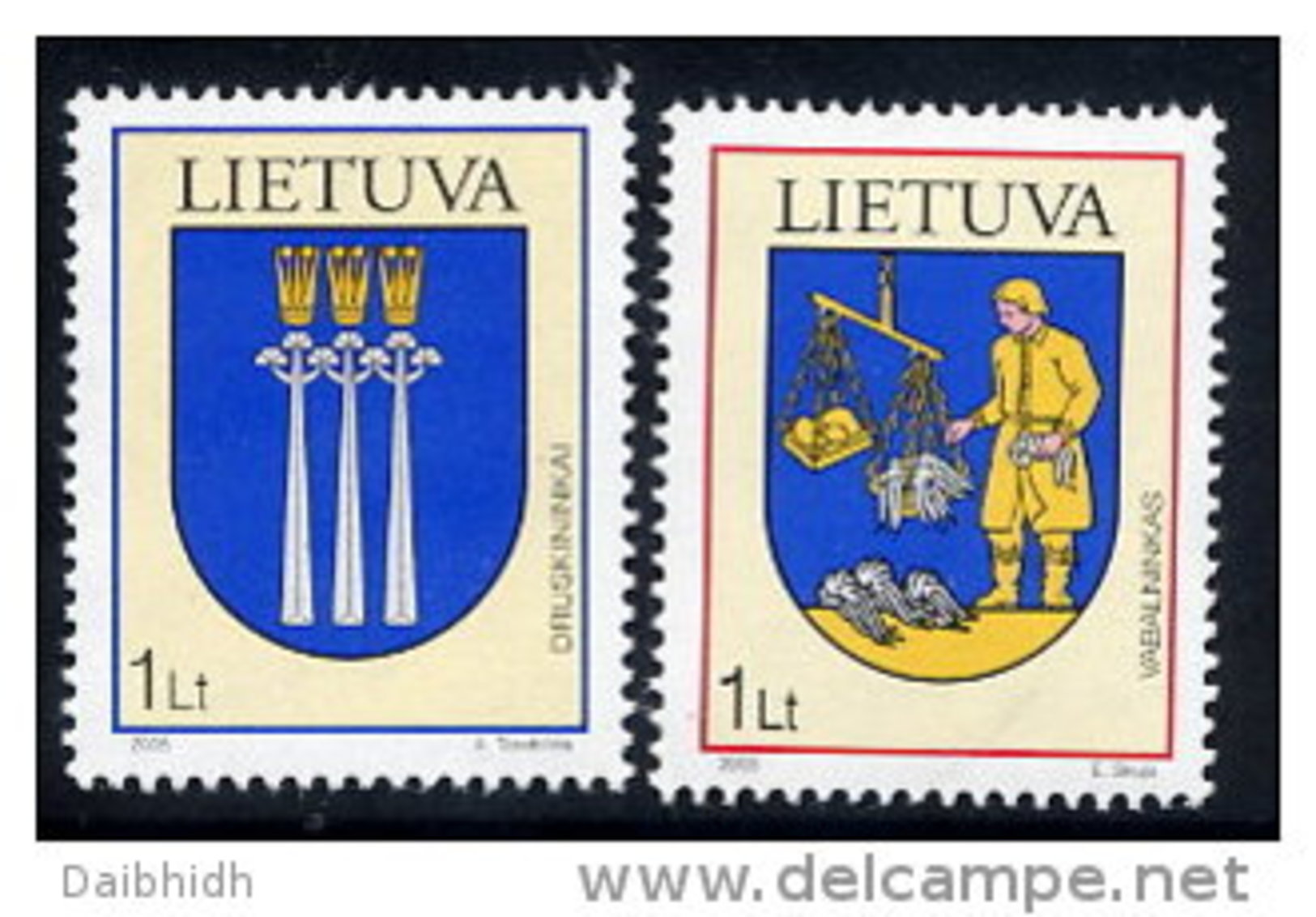 LITHUANIA 2005 Town Arms Set Of 2 MNH / **.  Michel 869-70 - Lithuania