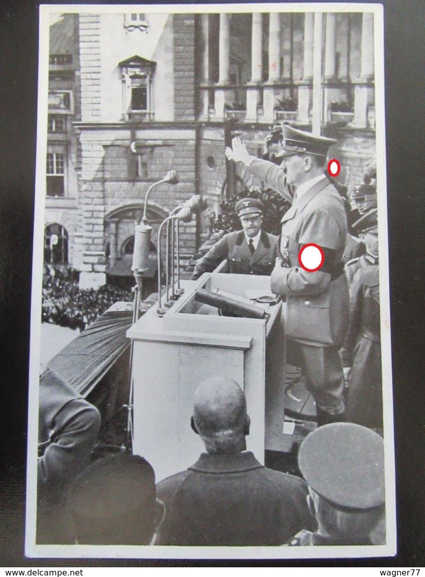 Postkarte Propaganda - Hitler In Wien - Anschluss 1938 - Briefe U. Dokumente