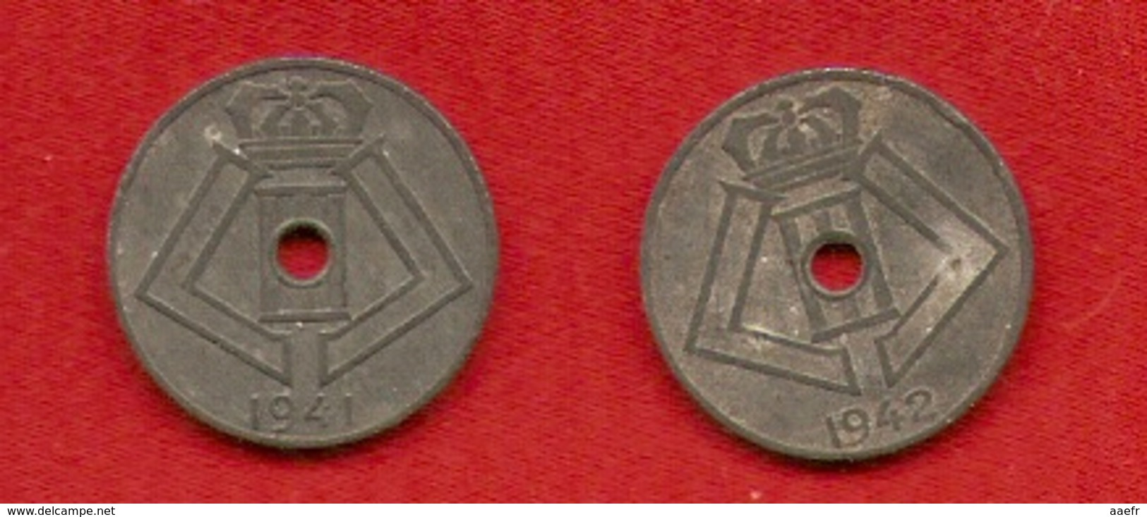 Belgique - 5 Centimes Léopold III - 2 Monnaies - 1941 FR, 1942 NL - 5 Centimes