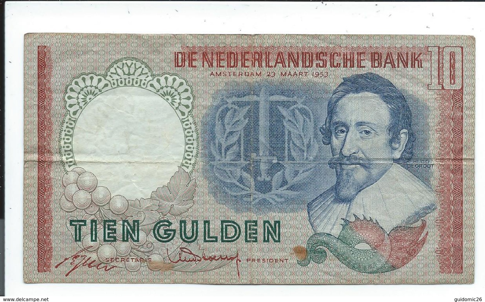 Billet De 10 Gulden 1953 - 10 Gulden