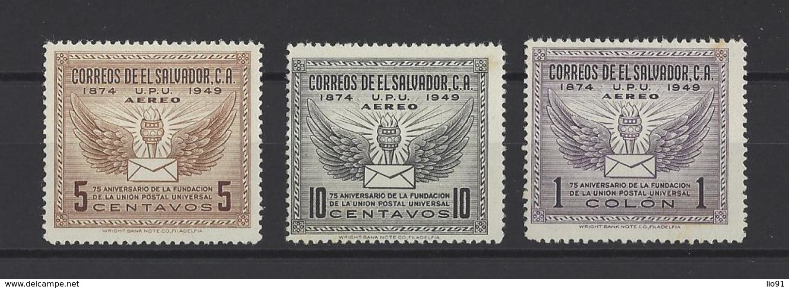 SALVADOR. YT PA  N° 104/106  Neuf *  1949 - Salvador