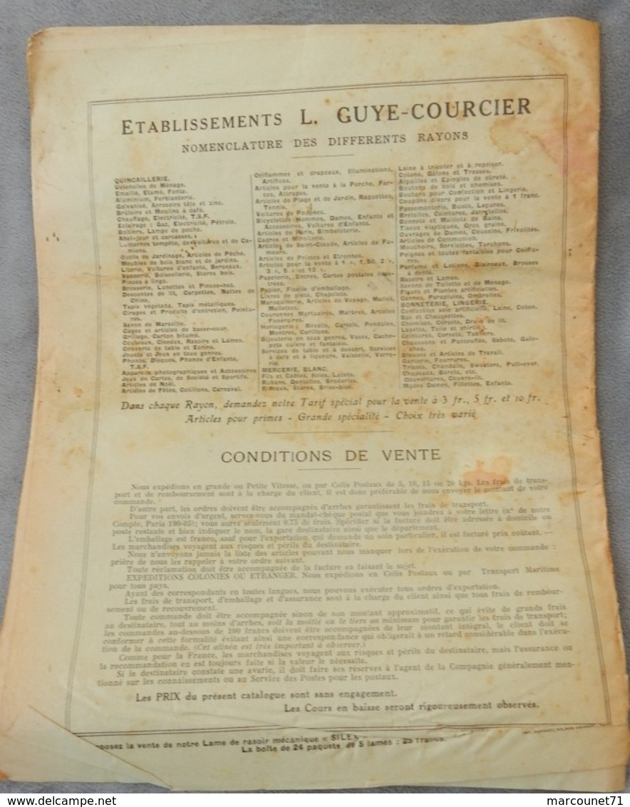 Rare document commercial 1935 Établissements Courcier rue de la Roquette Paris articles de Paris bimbeloterie