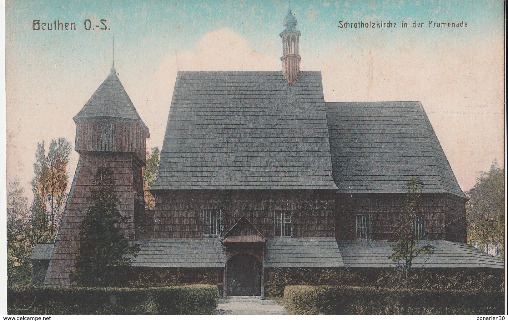 CPA POLOGNE  BYTOM  BEUTHEN O.S. SCHROTHOLZKIRCHE IN DER PROMENADE - Poland