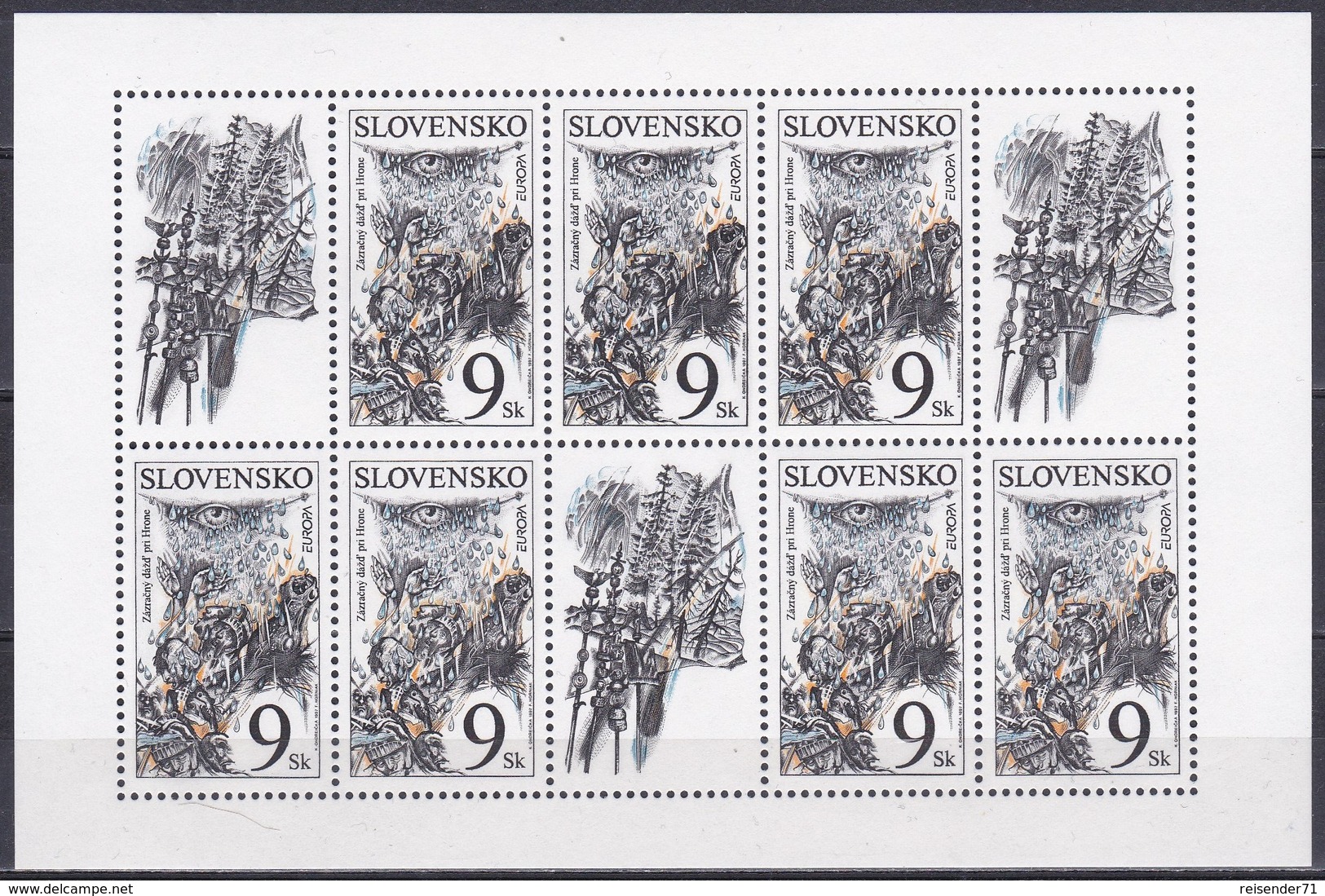 Slowakei Slovakia Slovensko 1997 Organisationen Post Europa CEPT Sagen Legenden Mythen Myths Wunderregen, Mi. 278 ** - Unused Stamps