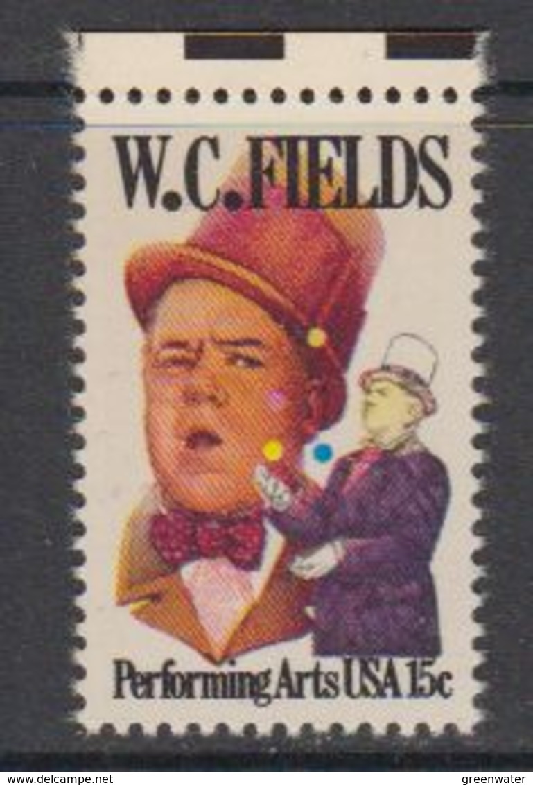 USA 1980 W.C. Fields 1v (+margin) ** Mnh (41864) - Nuevos