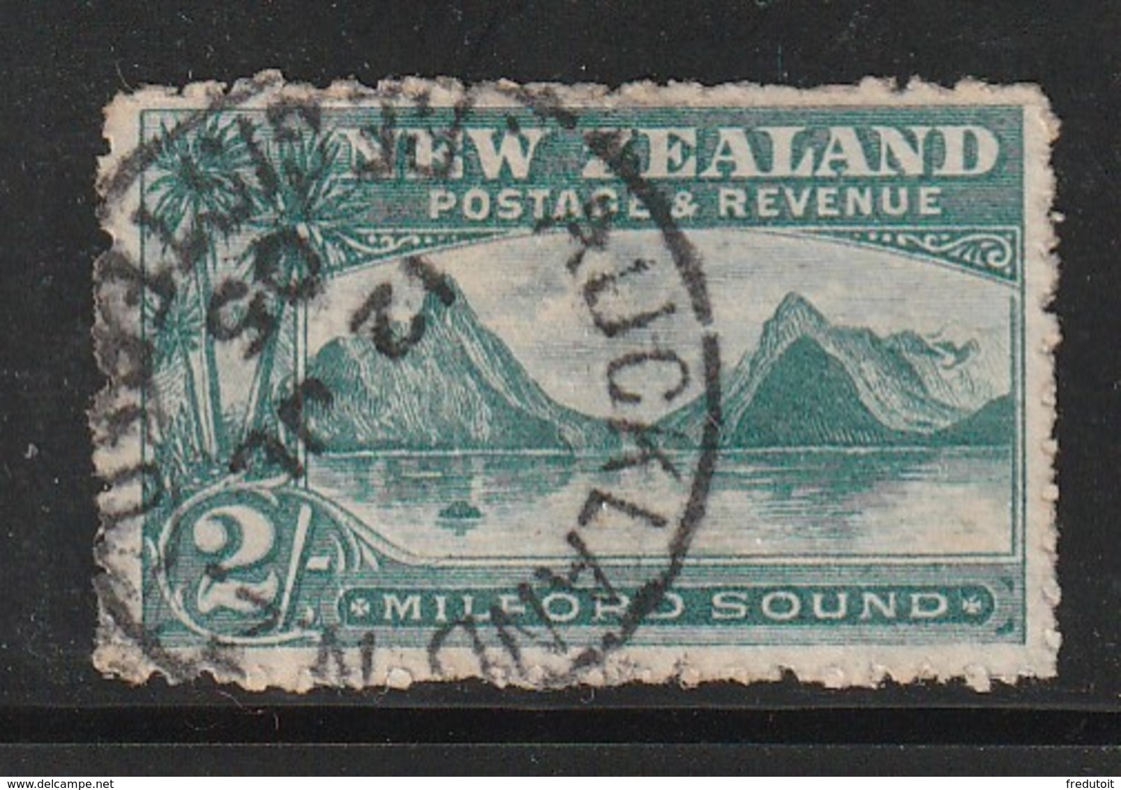 Nouvelle Zélande - N°124 Obl (1903-08) La Passe Milford : 2 S Vert-bleu - Used Stamps