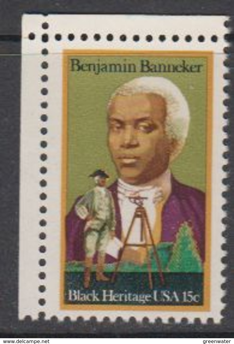 USA 1980 Black Heritage / Benjamin Banneker 1v (corner) ** Mnh (41864D) - Nuovi