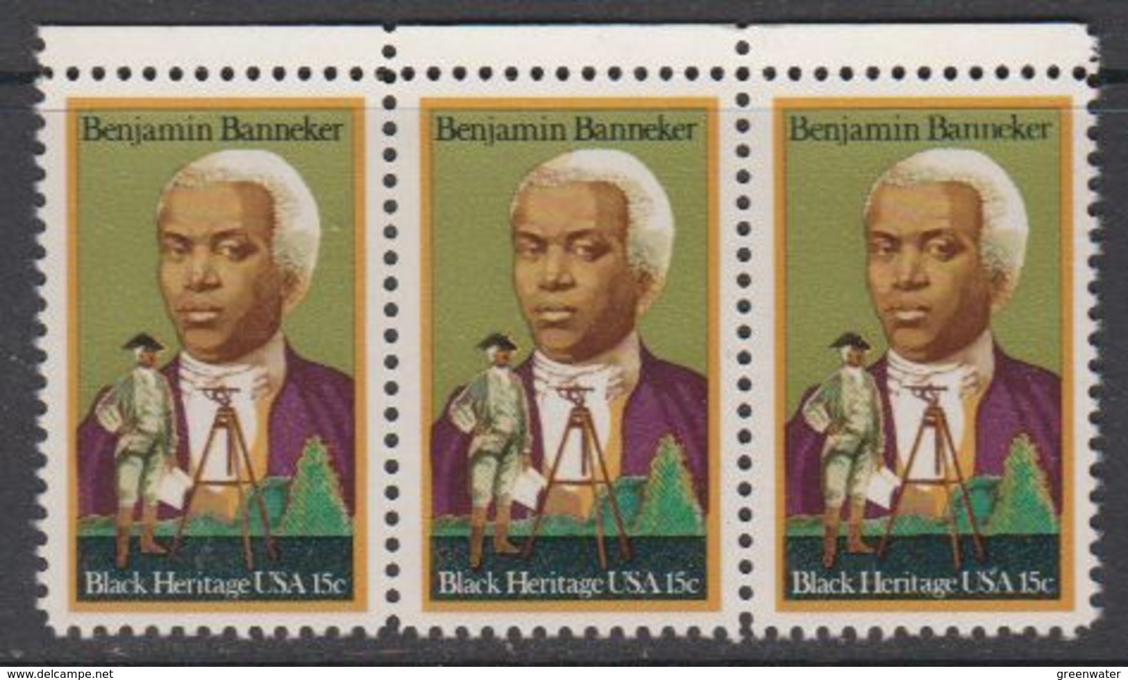 USA 1980 Black Heritage / Benjamin Banneker 1v Strip Of 3  ** Mnh (41864E) - Ongebruikt