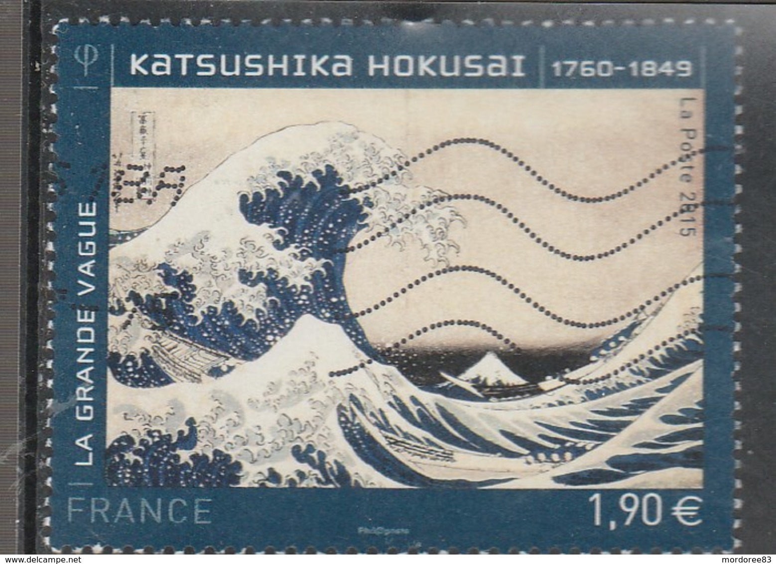 FRANCE 2015 LA GRANDE VAGUE OBLITERE  KATSUSHIKA HOKUSAI YT 4923 - Gebraucht