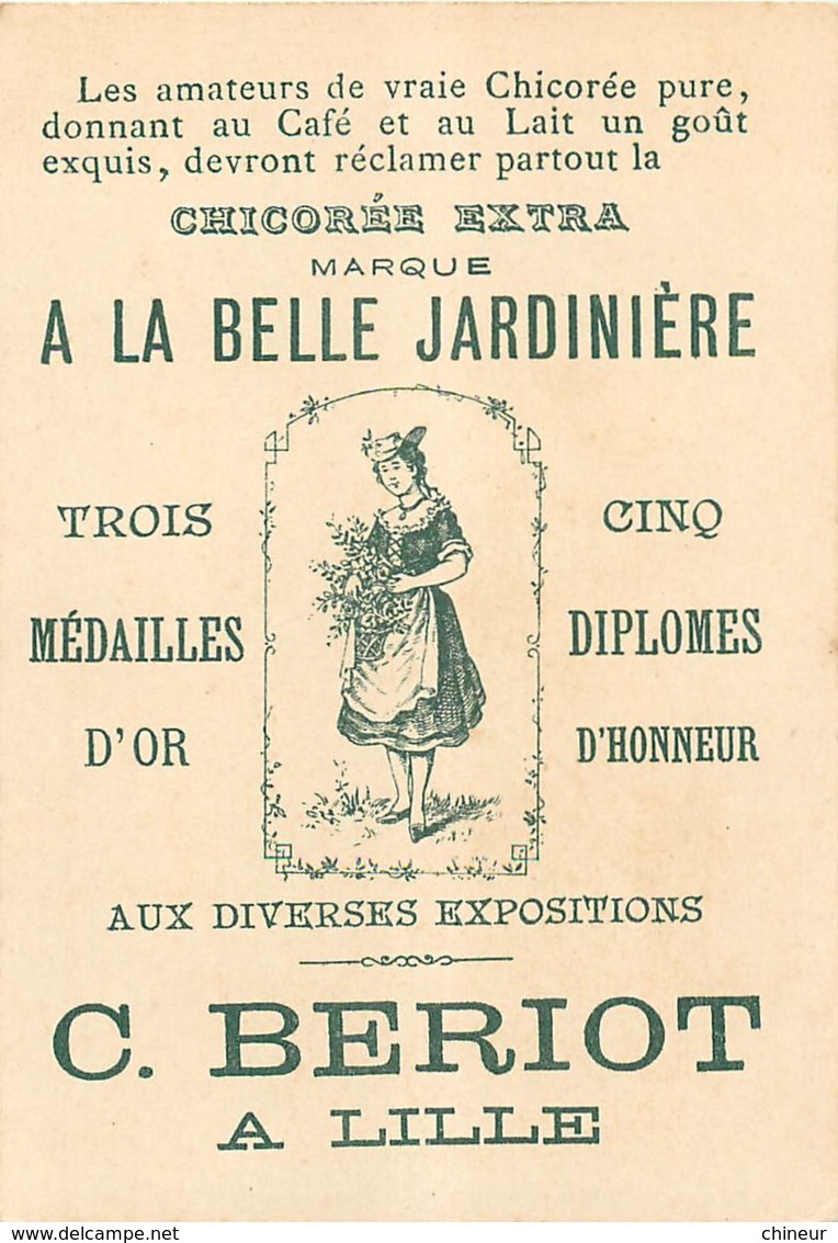 CHROMO CHICOREE C.BERIOT A LILEE A LA BELLE JARDINIERE FEMMES A LA PECHE - Tè & Caffè