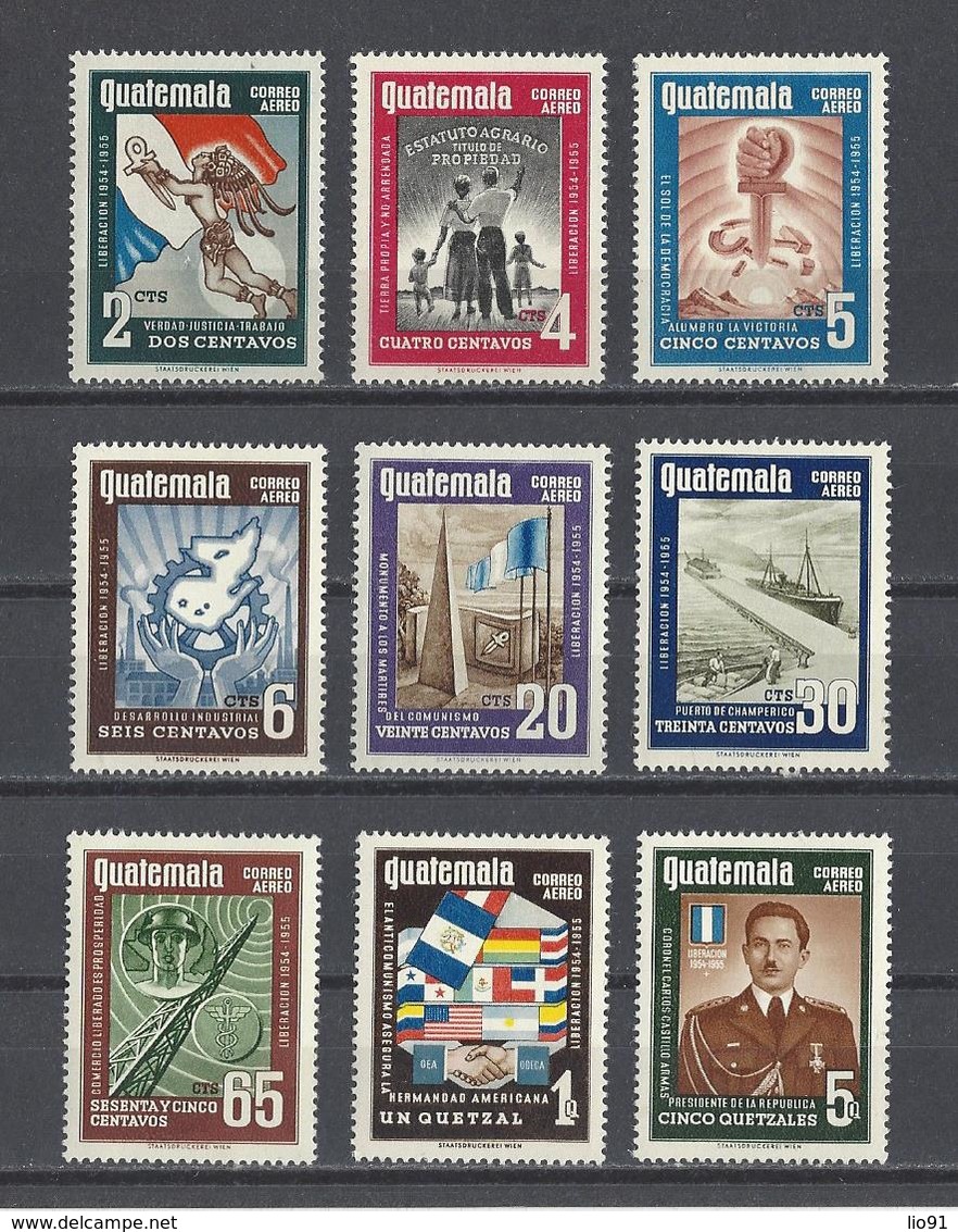 GUATEMALA. YT  PA N° 214/222  Neuf *  1956 - Guatemala