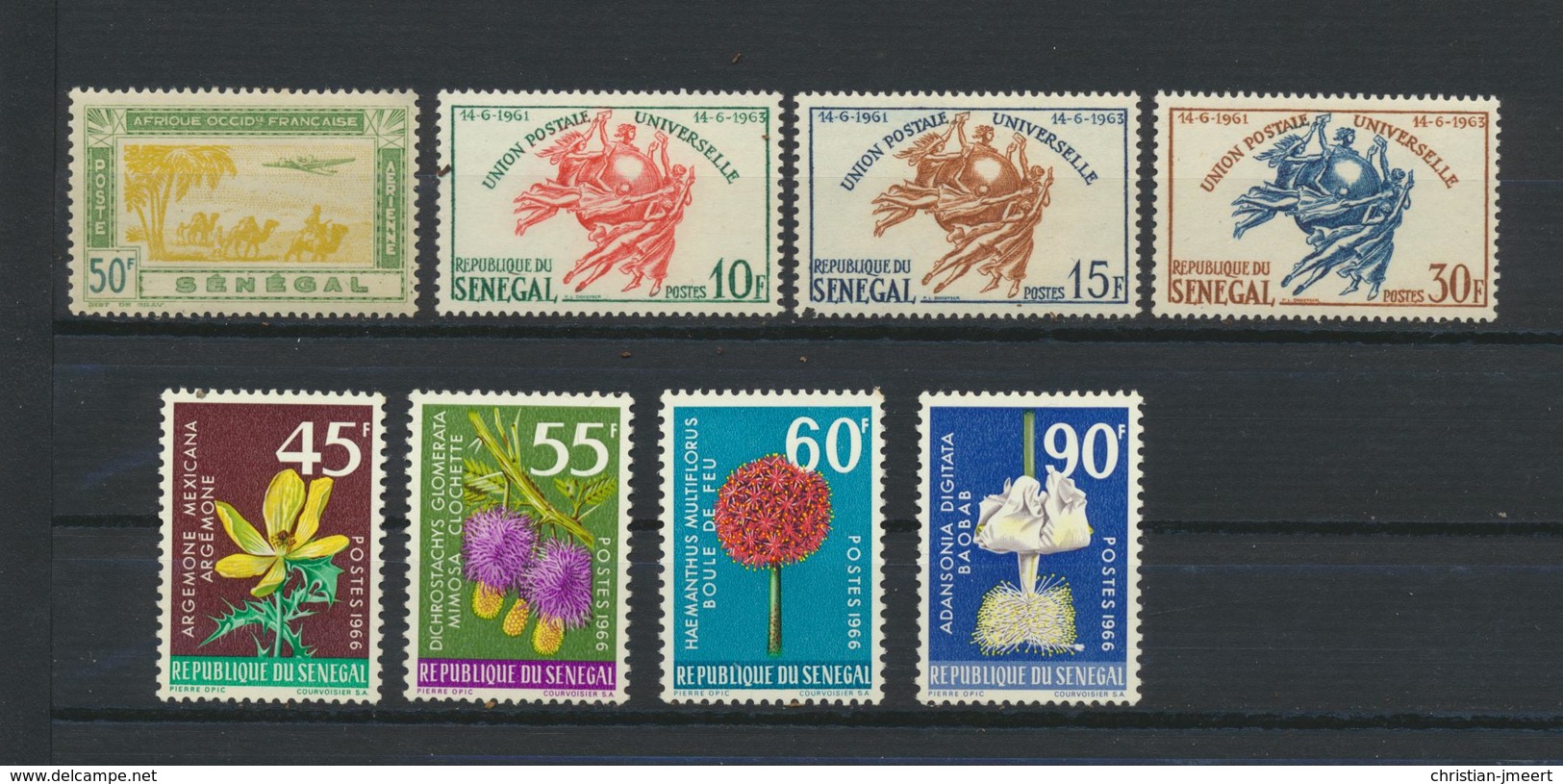 Sénégal UPU Et Fleurs   Lot De 8 Timbres  MNH XX - UPU (Union Postale Universelle)