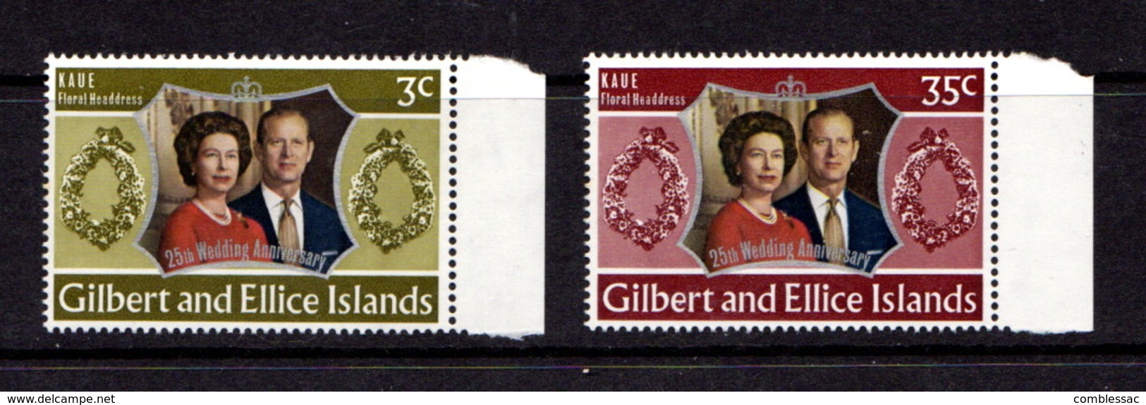 GILBERT  And  ELLICE  ISLANDS    1972    Royal  Silver  Wedding    Set  Of  2    MNH - Gilbert & Ellice Islands (...-1979)