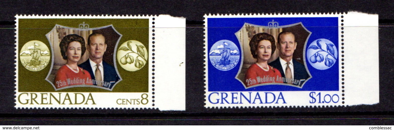 GRENADA    1972    Royal  Silver  Wedding    Set  Of  2    MNH - Grenade (...-1974)