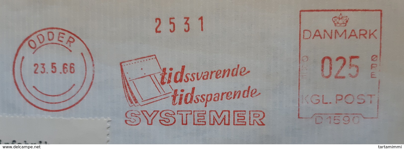 EMA AFS METER STAMP FREISTEMPEL - DANMARK ODDER 1966 Tidssvarende Tidssparende SYSTEMER Calendar - Macchine Per Obliterare (EMA)