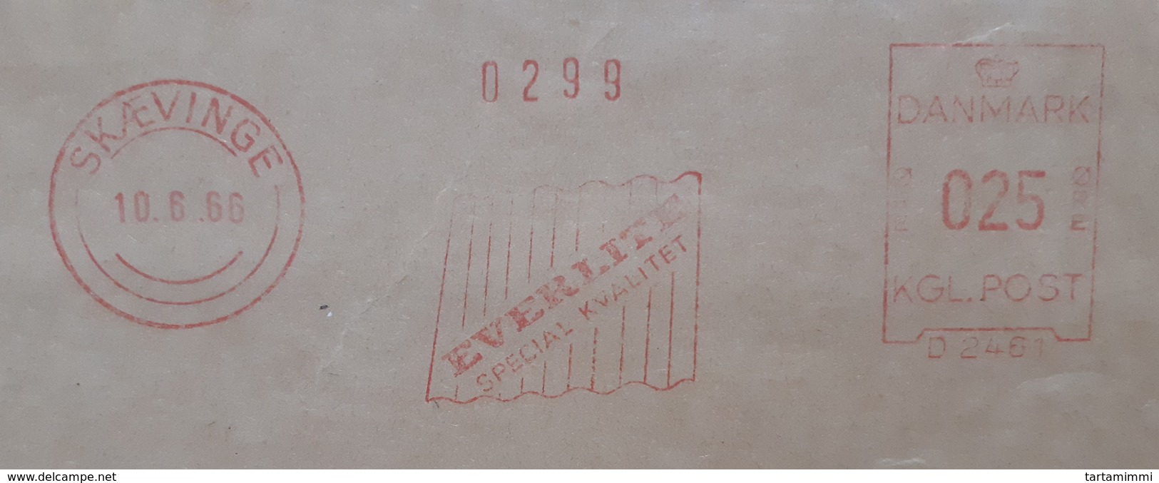 EMA AFS METER STAMP FREISTEMPEL - DANMARK Skævinge SKAEVINGE 1966 EVERLITE - Maschinenstempel (EMA)