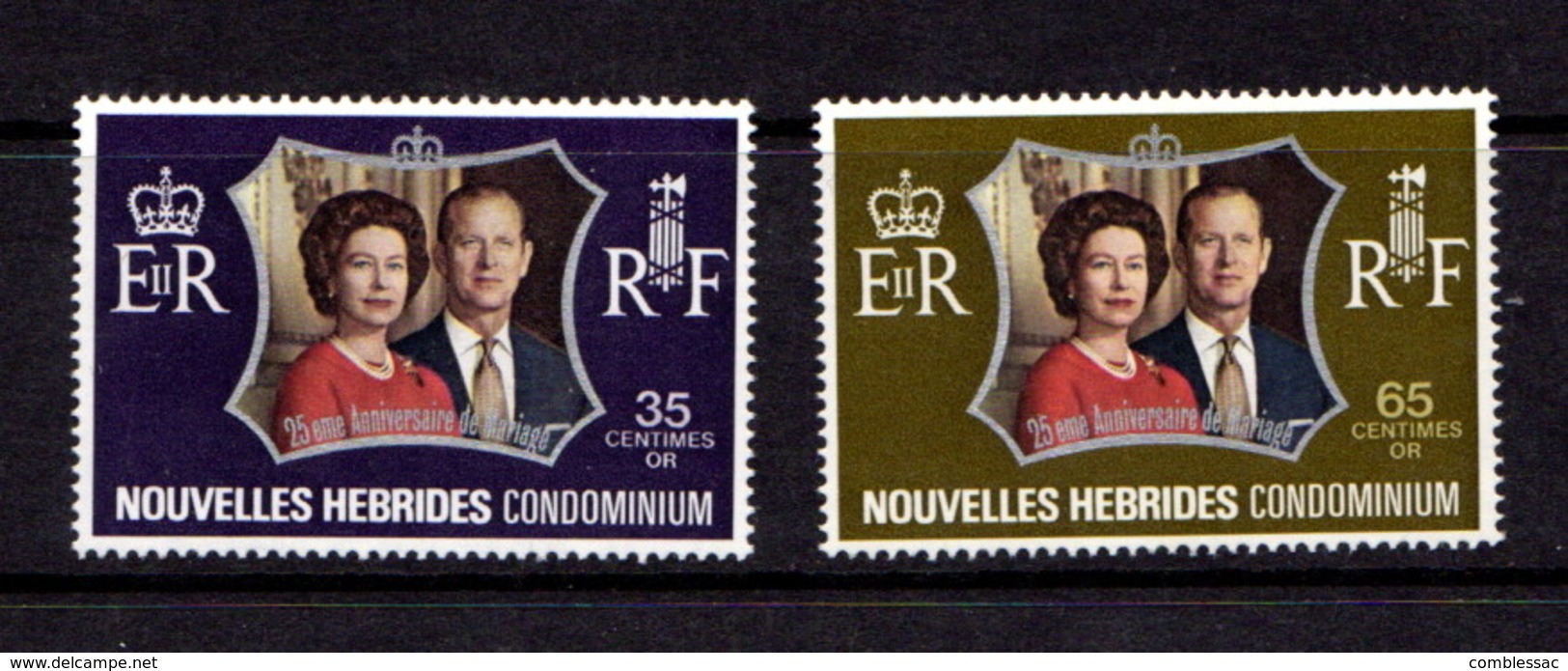 NEW  HEBRIDES    1972    Royal  Silver  Wedding    Set  Of  2    MNH - Unused Stamps