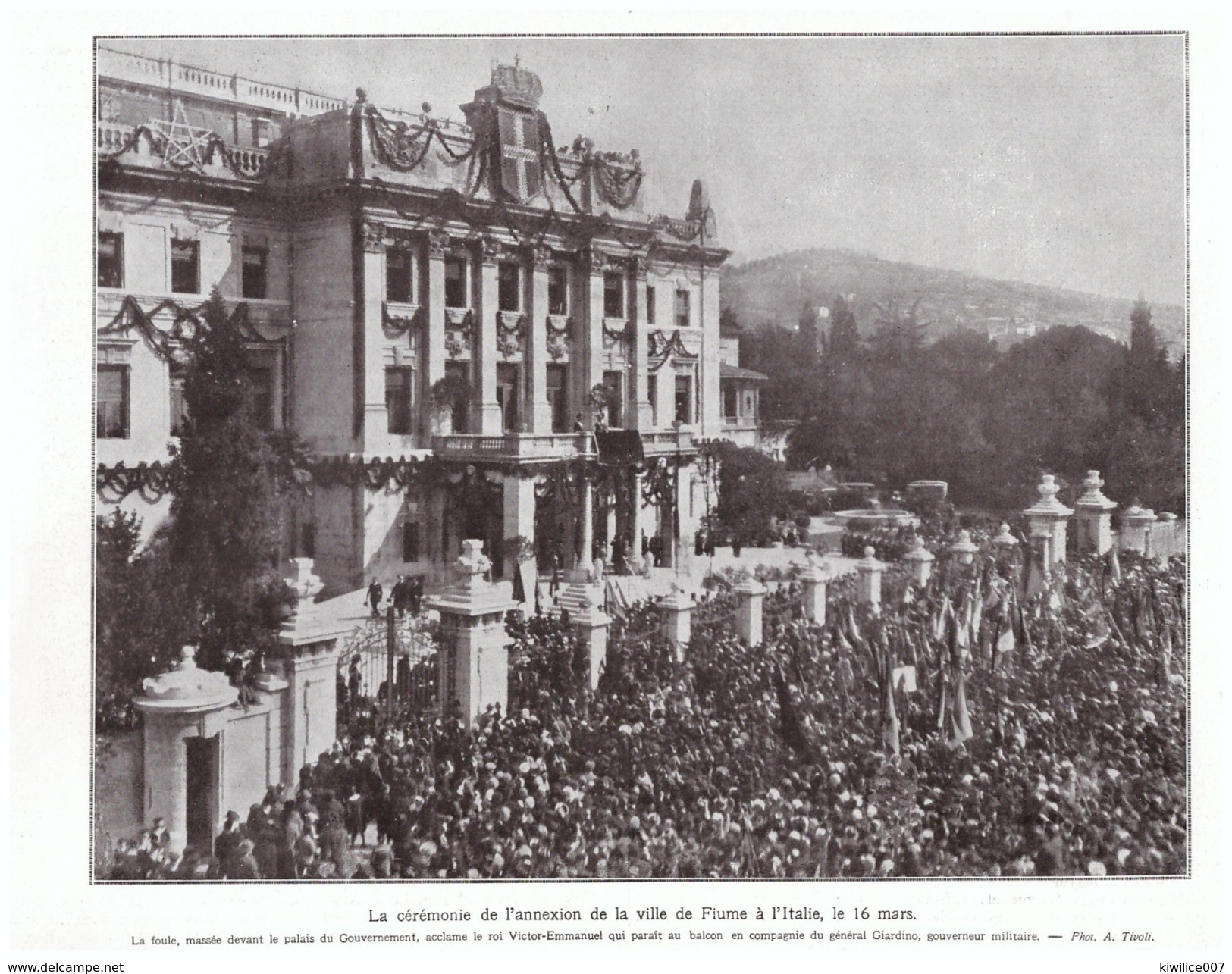 L Annexion De FIUME à L ITALIE Croatie Rijeka 1924 - Non Classés