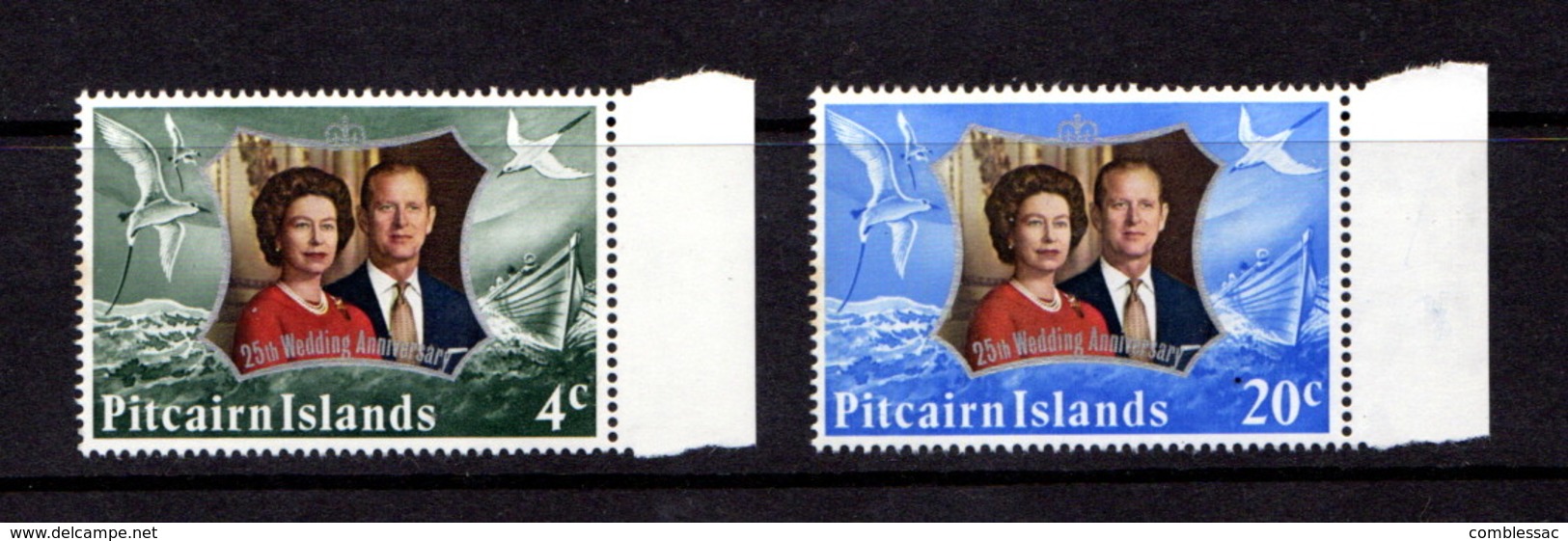 PITCAIRN  ISLANDS    1972    Royal  Silver  Wedding    Set  Of  2    MNH - Pitcairn Islands