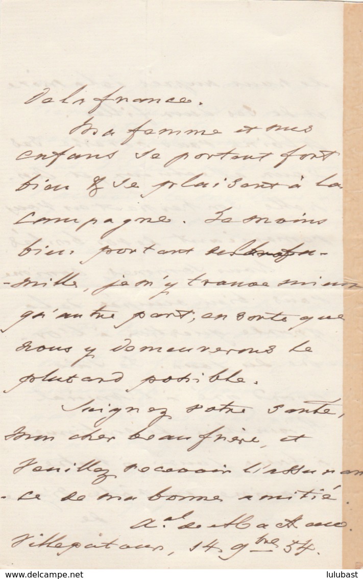 Lettre De L'amiral Baron De Mackau ( 1788 - 1855) à Son "cher Beau-frère". ( 4p. ) - Autres & Non Classés