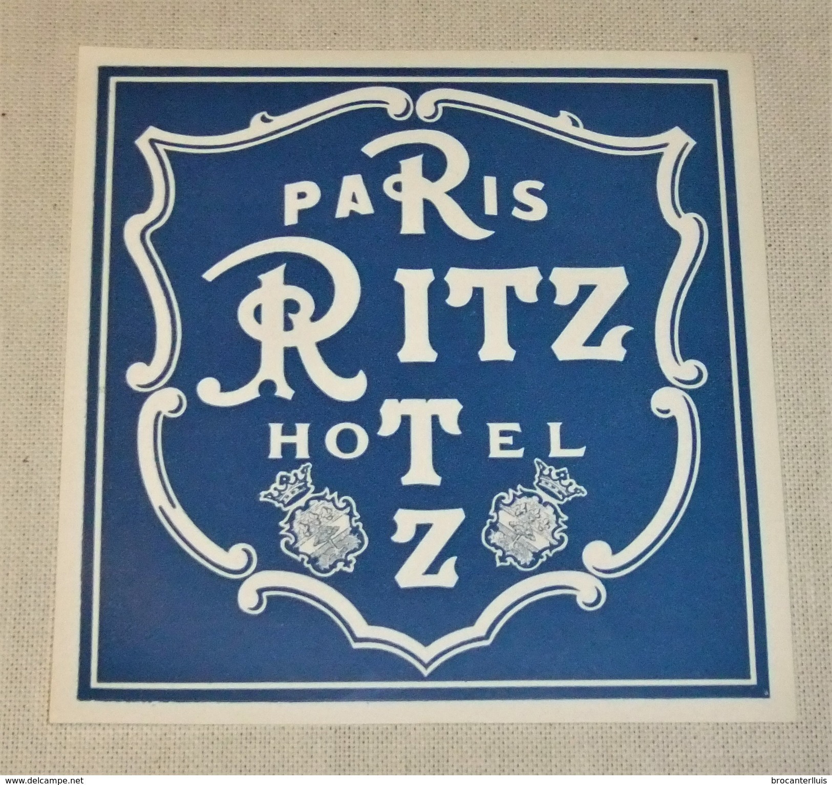 ETIQUETA DEL HOTEL RITZ DE PARIS  Hotel Ritz Paris  Tag For Luggage - Etiquetas De Hotel