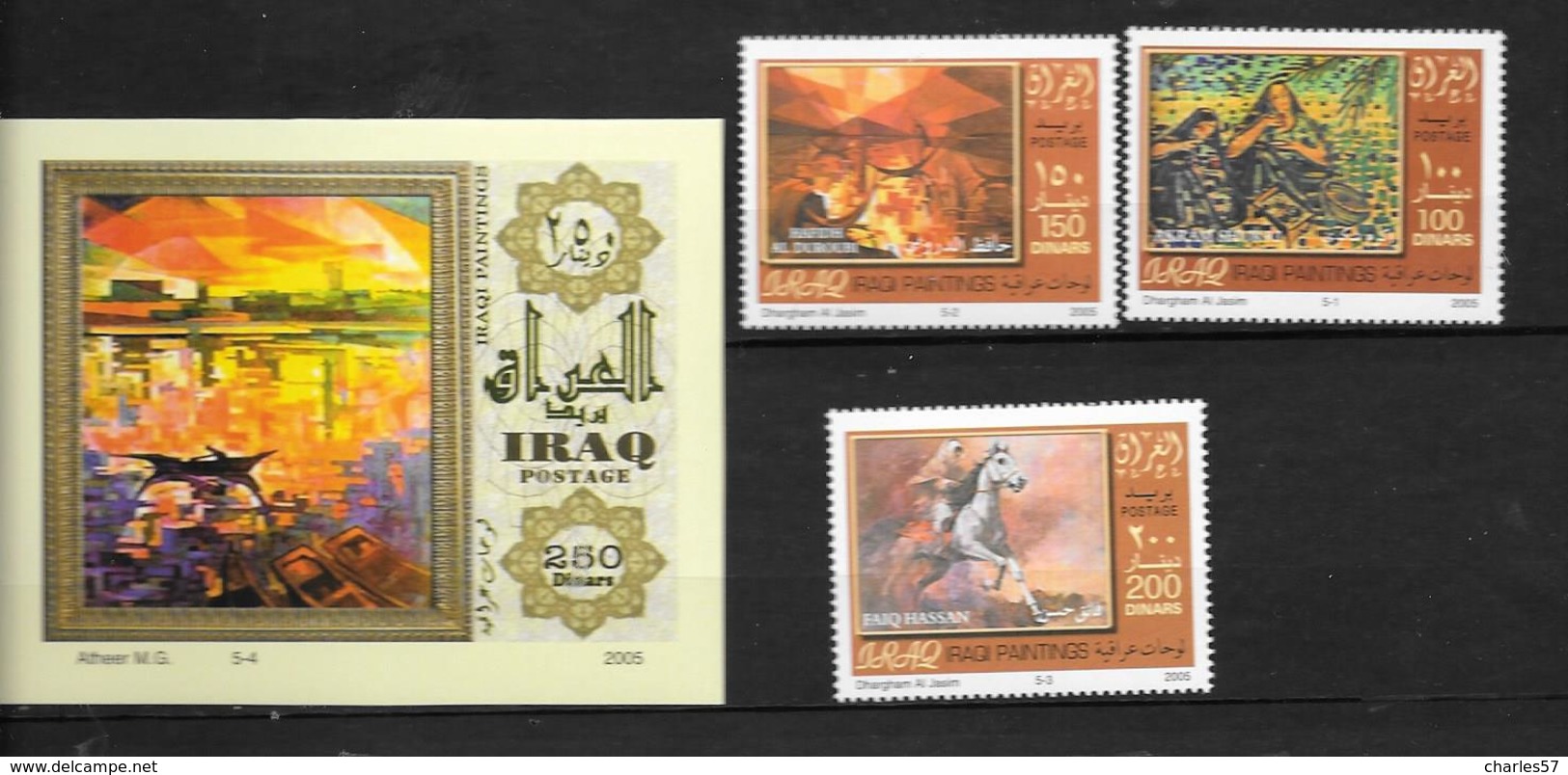 Irak:Bf N°99 Et Timbres N° 1543/44/45** ART Tableaux - Iraq