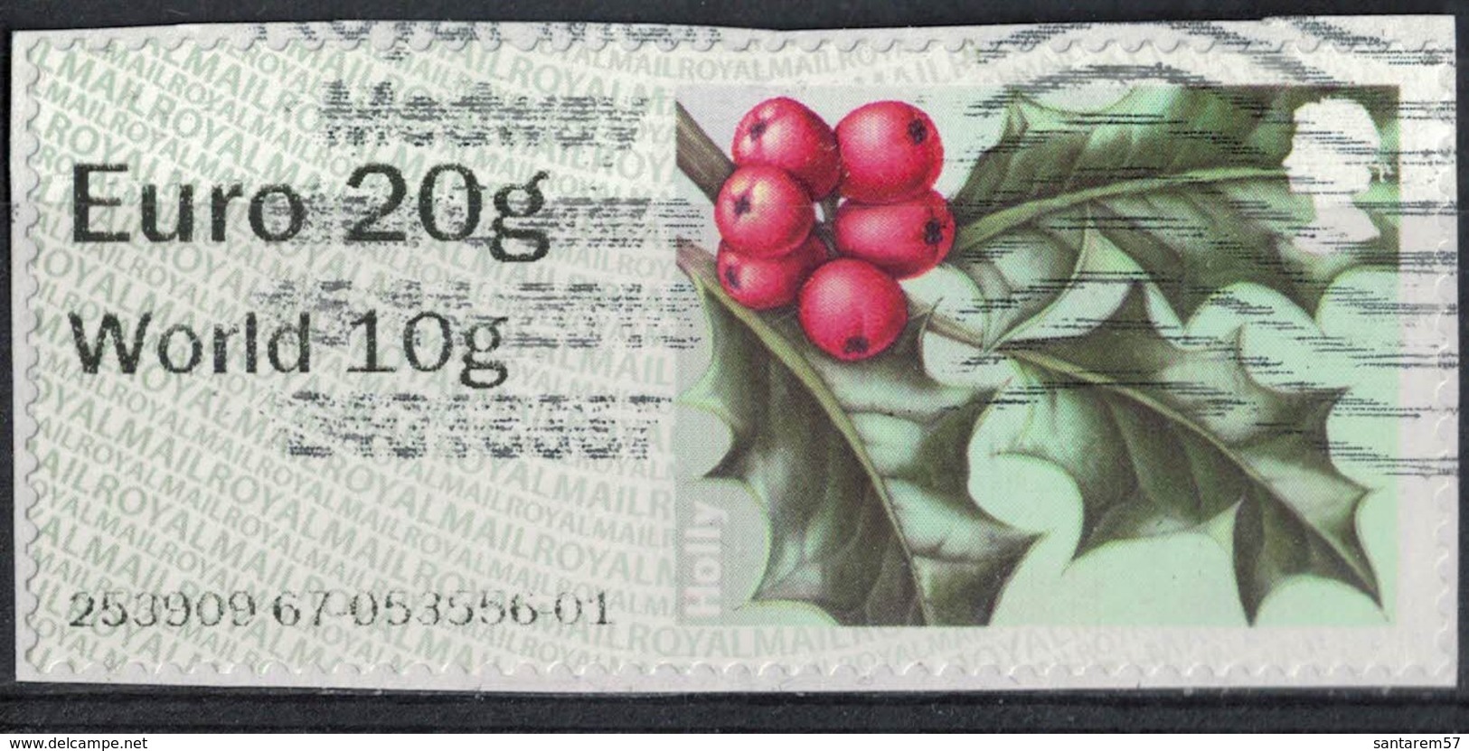 Royaume Uni 2014 Vignette Sur Fragment Holly Houx Winter Greenery Verdure D'Hiver SU - Post & Go (distributeurs)