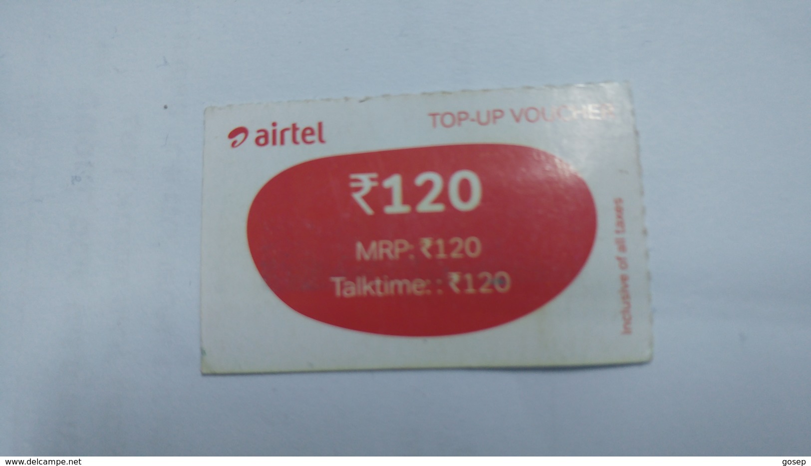 India-airtel Prepiad Card-top-up Voucher(53b)-(rs.120)(bangalore)-(31.3.17)(look Out Side)-used Card+1 Card Prepiad Free - Indien