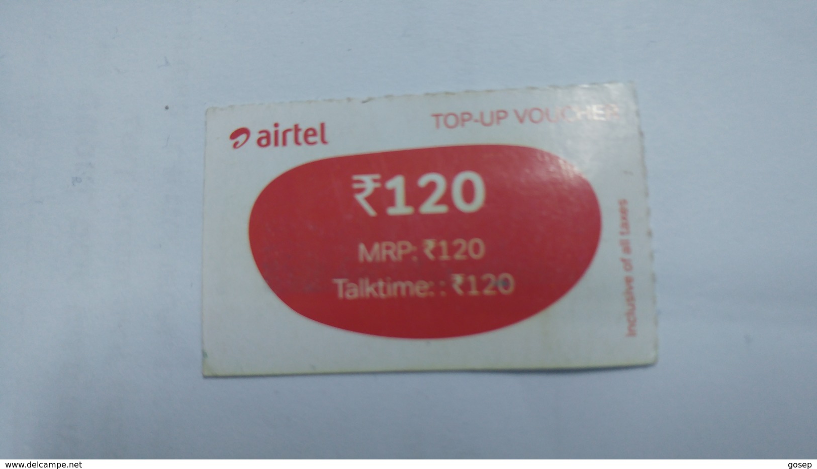 India-airtel Prepiad Card-top-up Voucher(53b)-(rs.120)(bangalore)-(31.3.17)(look Out Side)-used Card+1 Card Prepiad Free - Inde