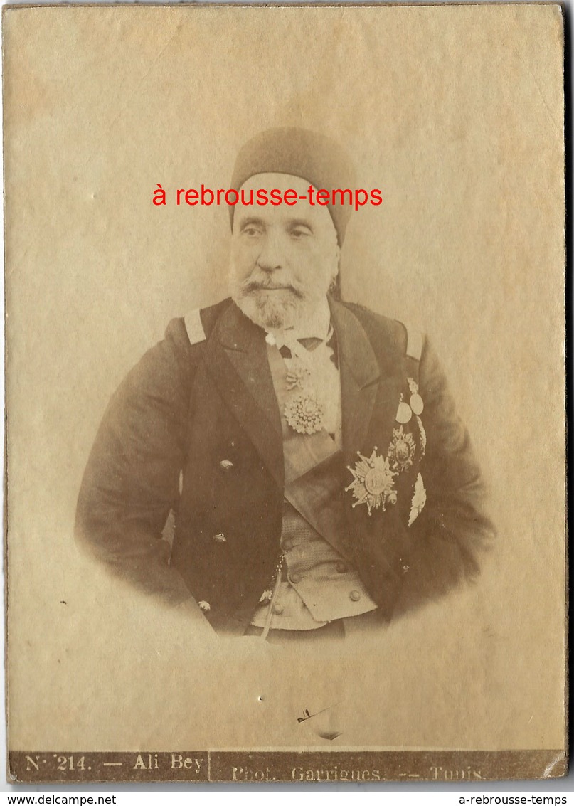 A Voir-Tunisie - Prince Ali III Bey De Tunis - 1817-1902-photo Cartonnée Garrigues à Tunis - War, Military