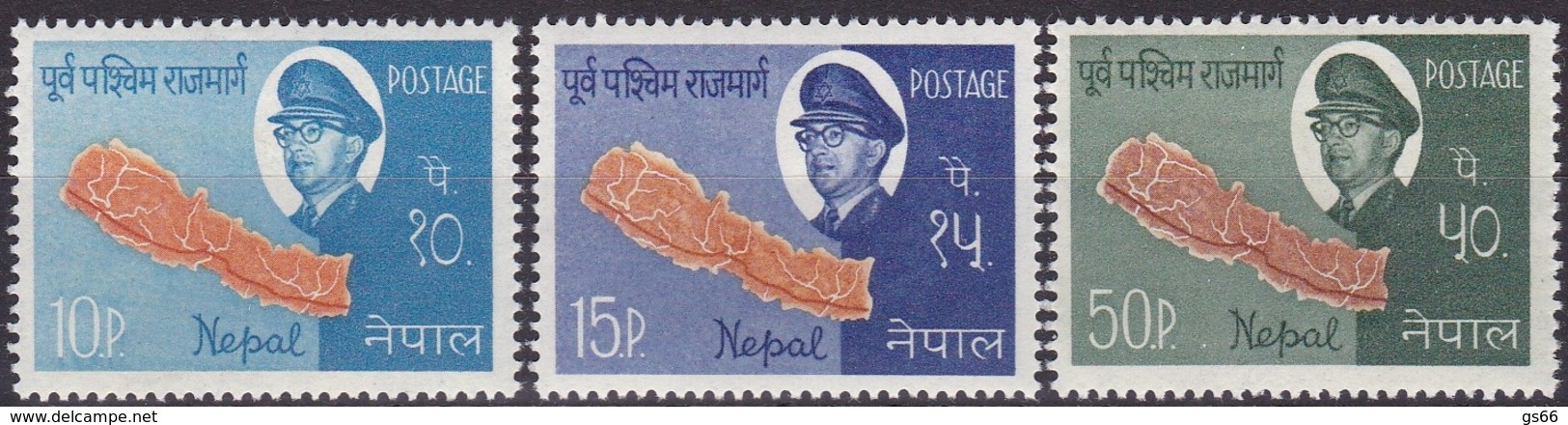 Nepal, 1964, 179/81, Bau Der Ost-West-Straße In Nepal. MNH ** - Nepal