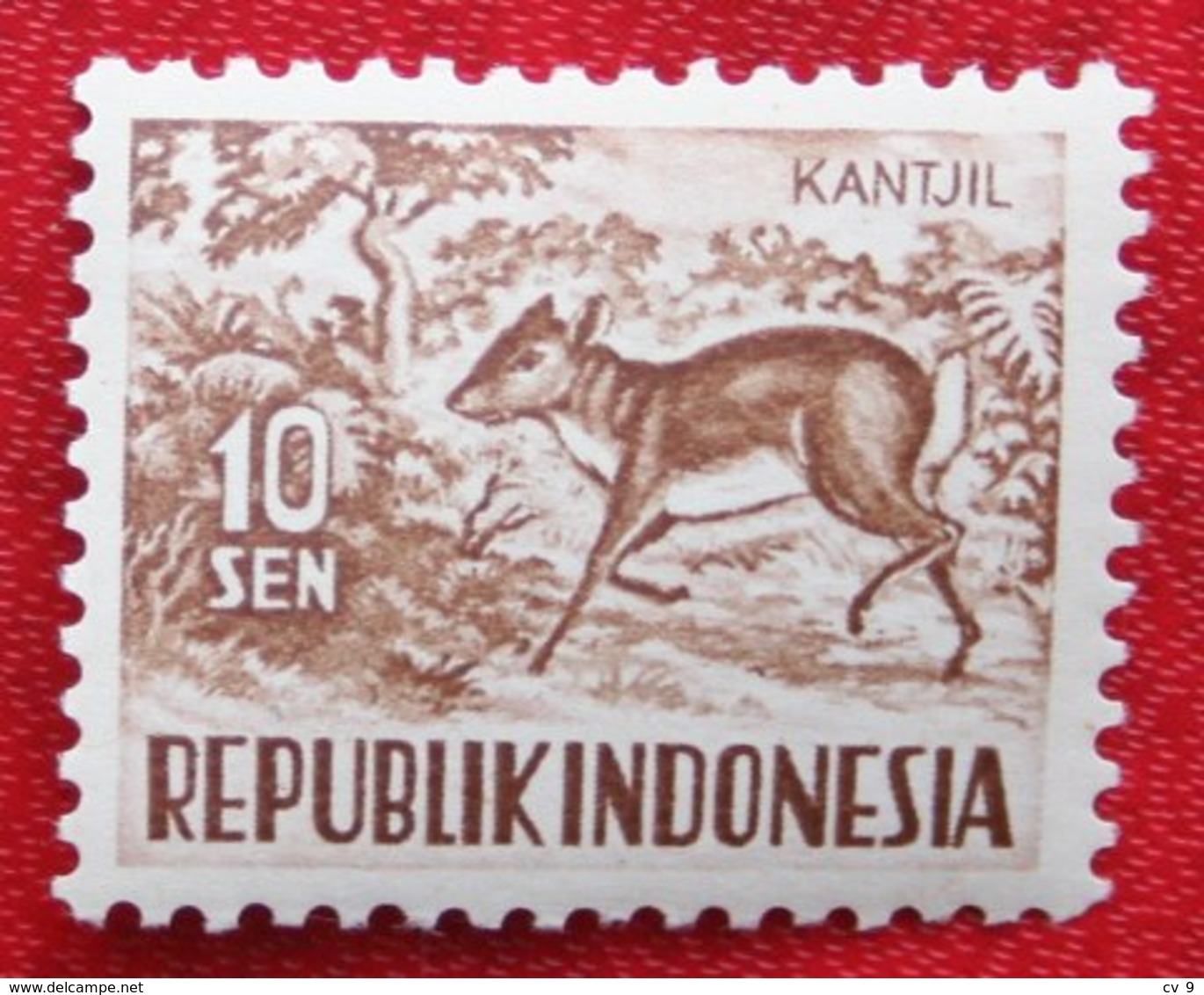 10 Sen Wild Animals | Malayan Kantschil (Mi 172 YT 120) 1956 Indonesie / Indonesien / Indonesia POSTFRIS / MNH ** - Indonesia