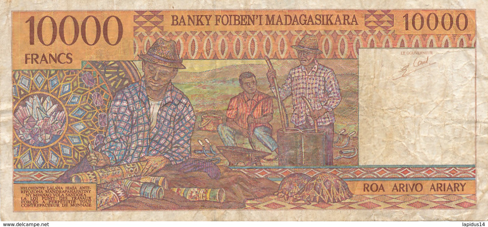 - BILLET DE 10000  FRANCS  BANQUE - BANKY FOIBEN'I  MADAGASIKARA - Madagascar