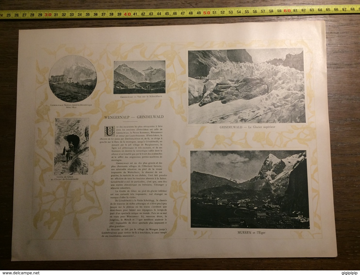 DOCUMENT SUISSE WENGERNALP GRINDELWALD MURREN ET L EIGER MEIRINGEN  LAC DE BRIENZ GIESSBACH - Collections