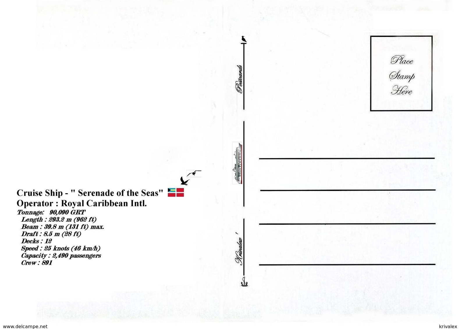 Ship Postcards - Passenger   Ship : "Serenade Of The Seas   " Variant    Read Description - Other & Unclassified