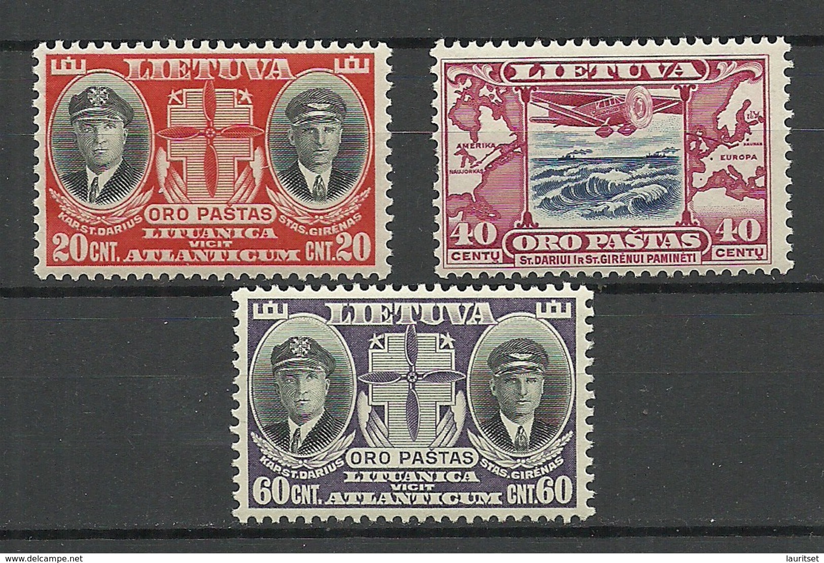 LITHUANIA Litauen 1934 Michel 385 - 387 MNH - Litauen