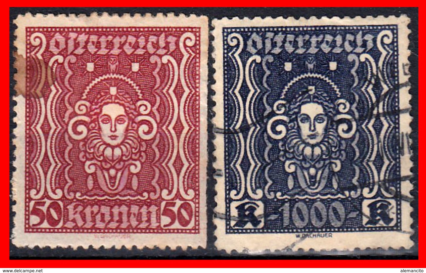 AUSTRIA (ÖSTERREICH) SELLOS SERIE AÑO 1922 -1924 SYMBOLS OF ART AND SCIENCE - Usados