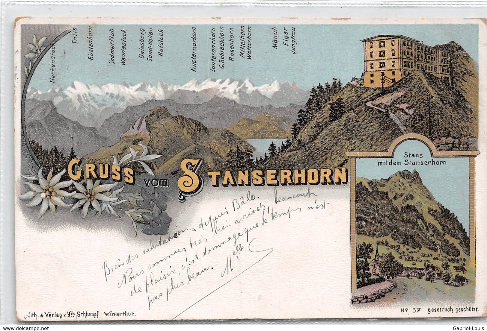 Gruss Vom Stanserhorn - Litho - 1899 - Stans - Altri & Non Classificati