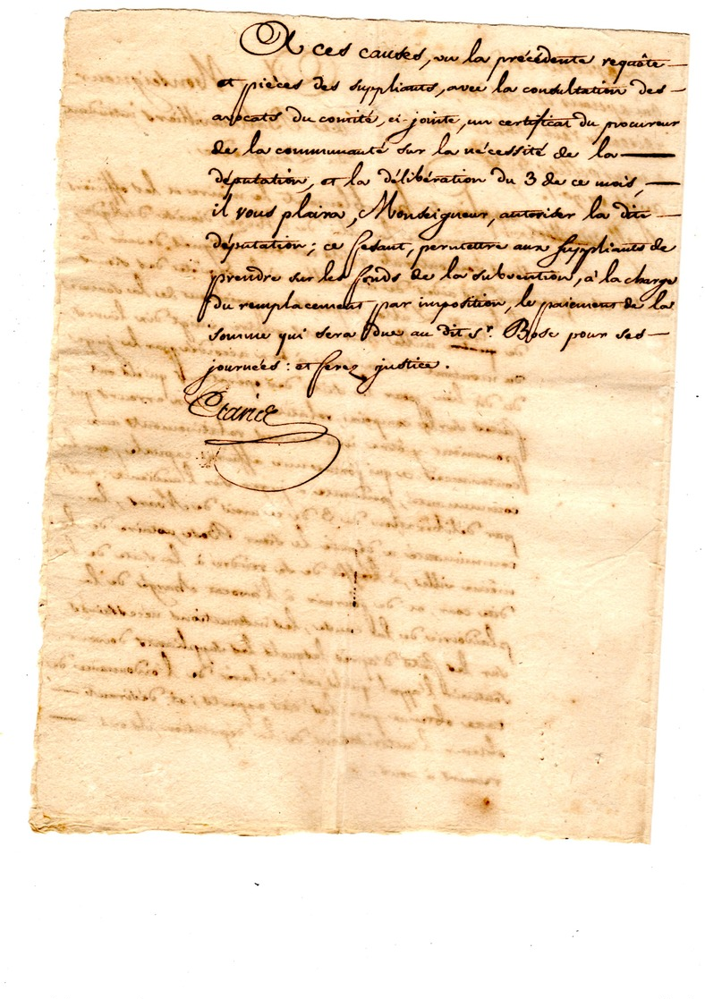 Plaidoirie 6 Avril 1790diocése D'agde Commune De Méze - Documents Historiques