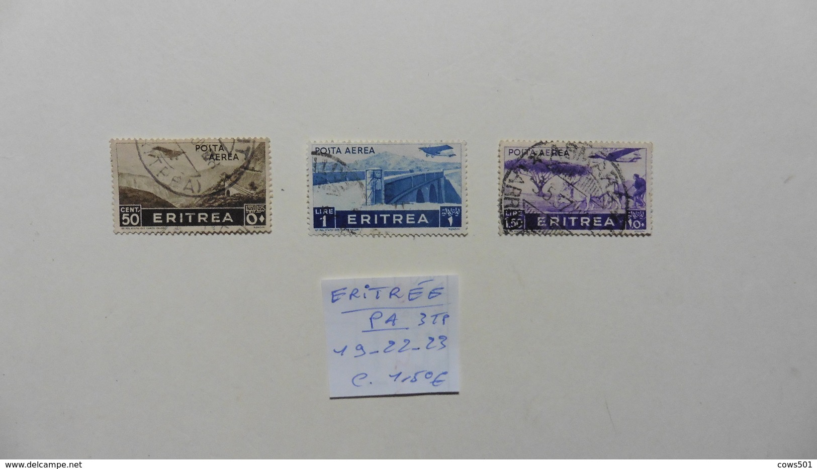 Afrique : Erythrée :Poste Aérienne  :3 Timbres Oblitérés - Eritrea