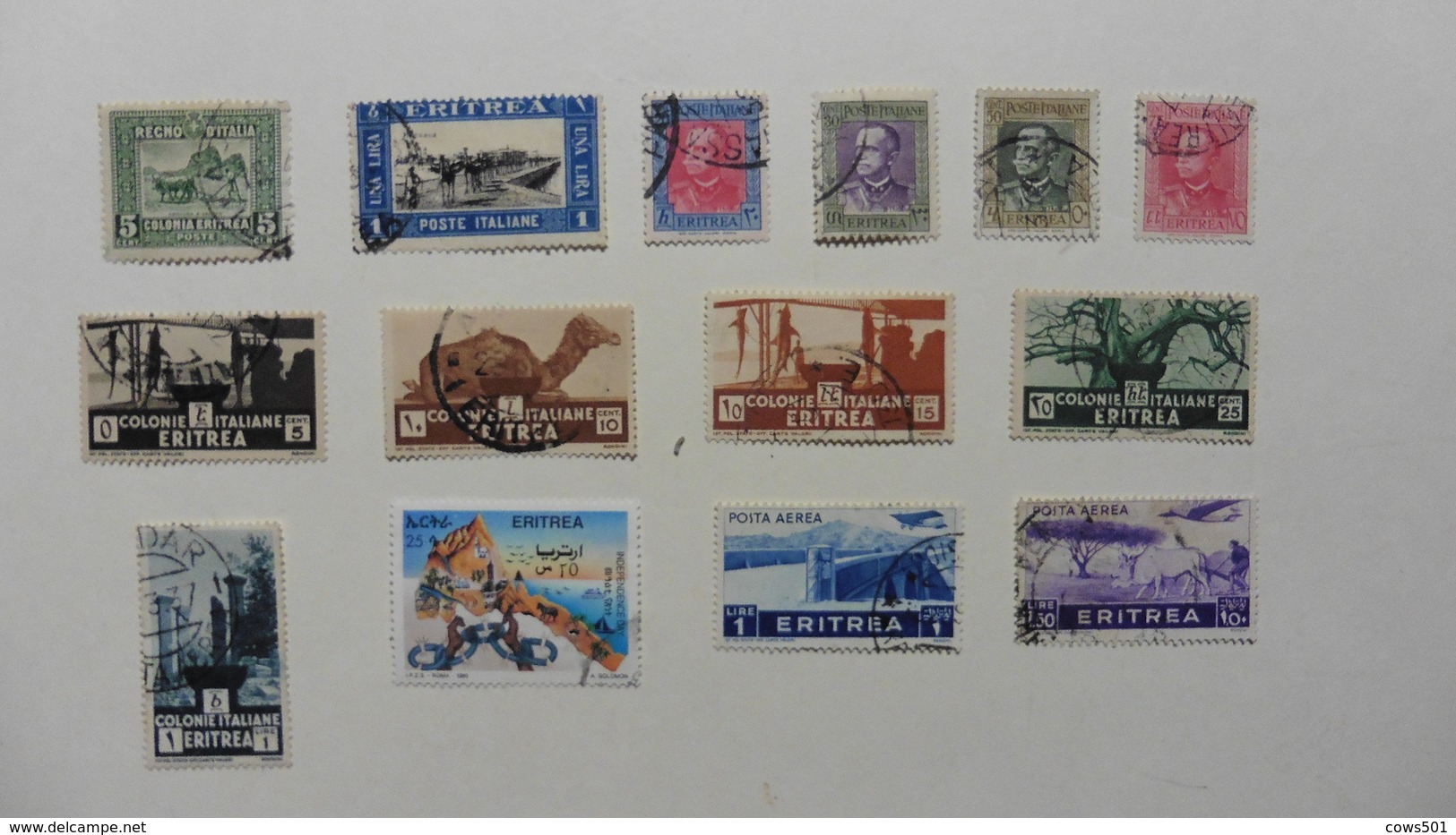 Afrique : Erythrée :14 Timbres Oblitérés - Erythrée