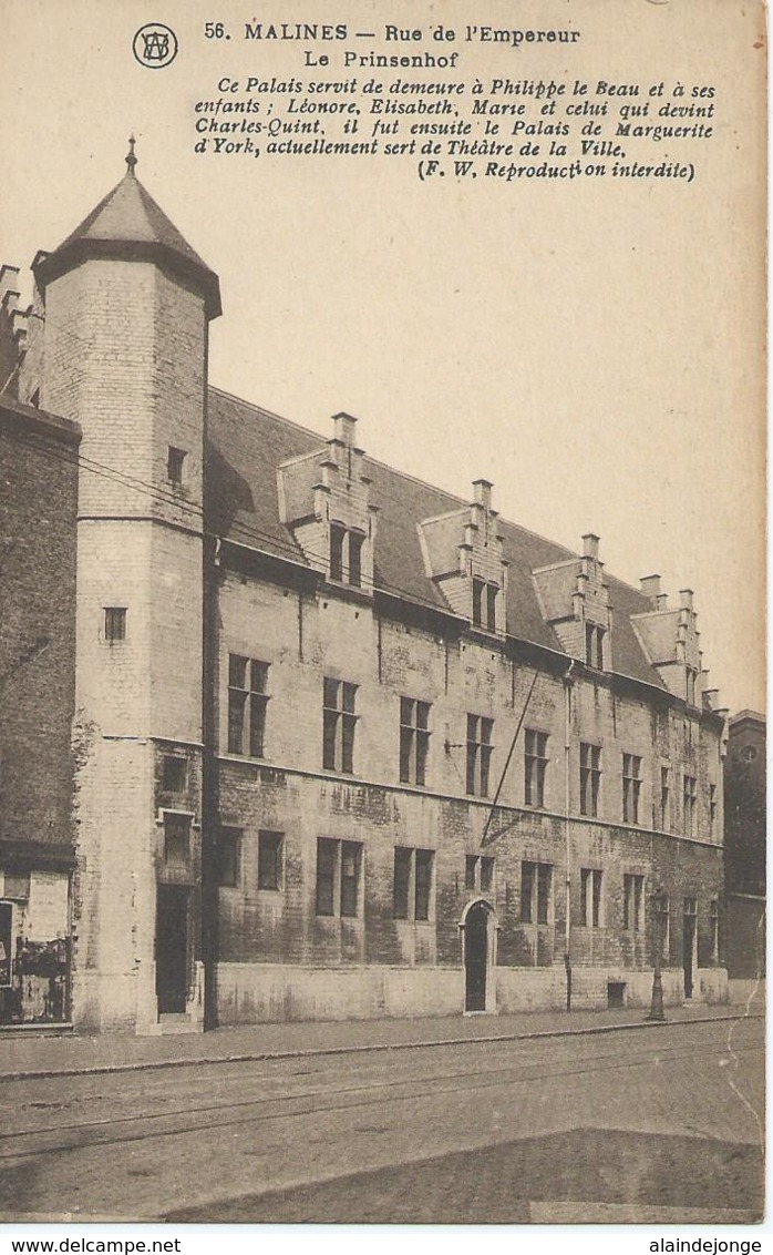 Mechelen - Malines - 56 - Rue De L'Empereur - Le Prinsenhof - Cliché F. Walschaerts - Mechelen