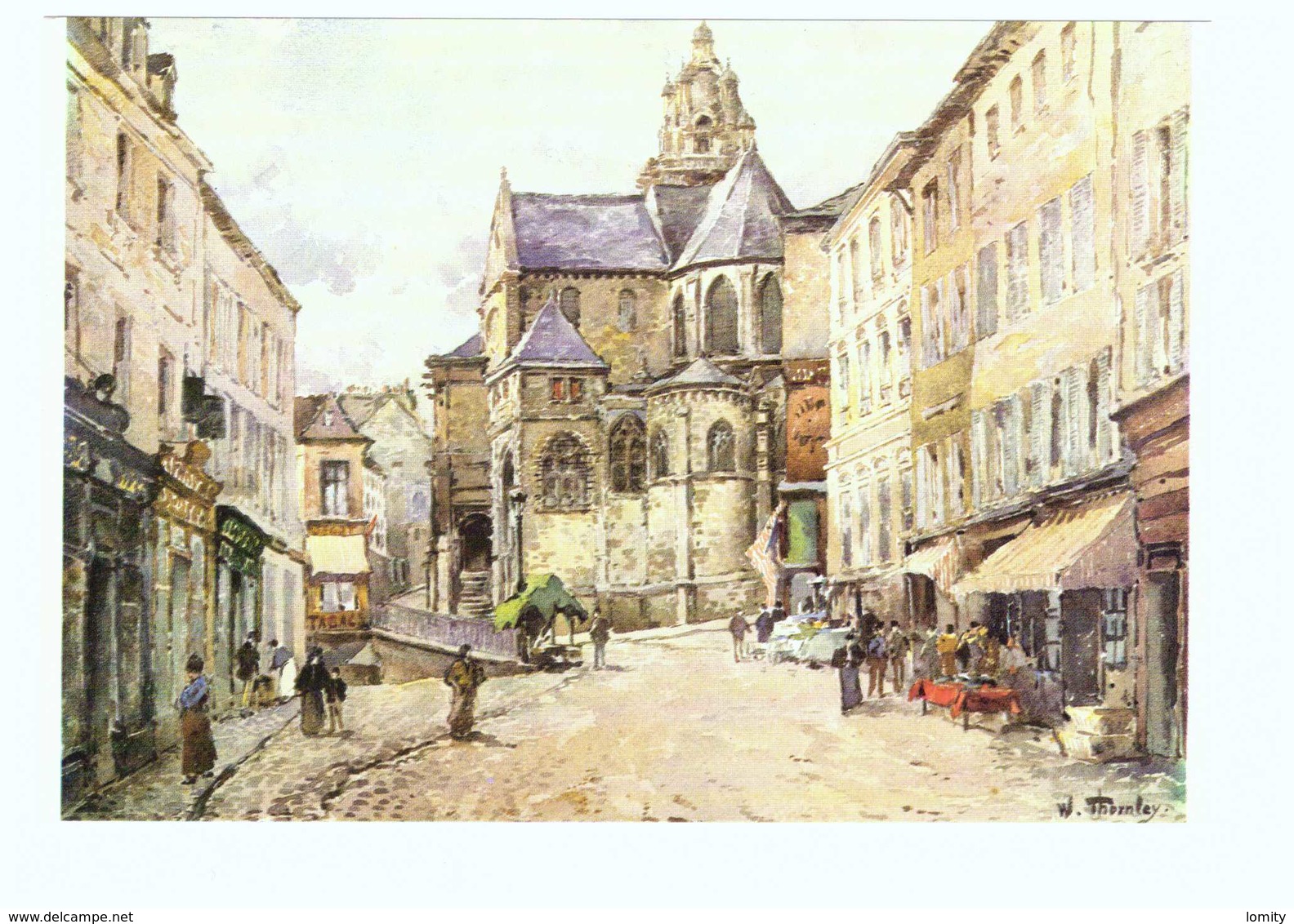 95 Pontoise Tableau Peintre William Thornley Le Chevet De L' Eglise Saint Maclou Vers 1900 CPM - Pontoise