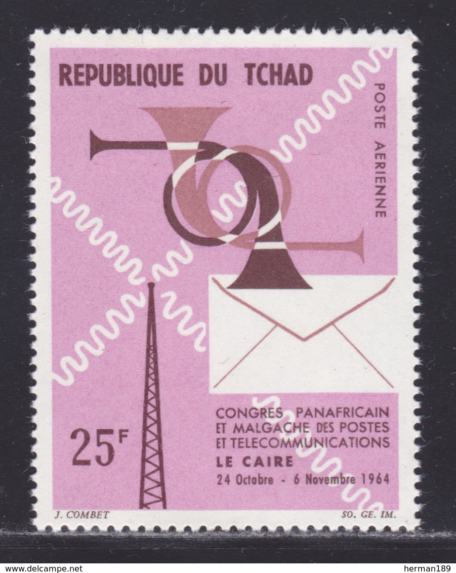 TCHAD AERIENS N°   22 ** MNH Neuf Sans Charnière, TB (D8657) Congrès Des Postes Et Télécommunications - 1964 - Ciad (1960-...)