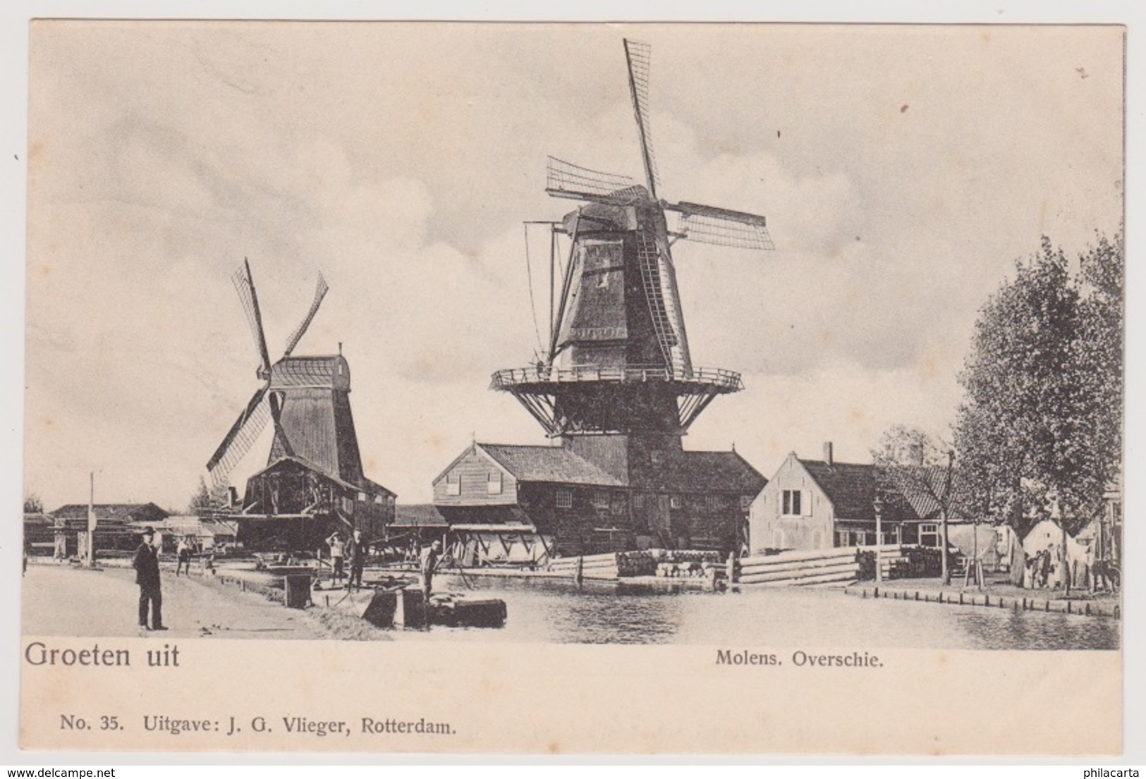 Overschie Bij Rotterdam - Molen Met Volk - Rotterdam