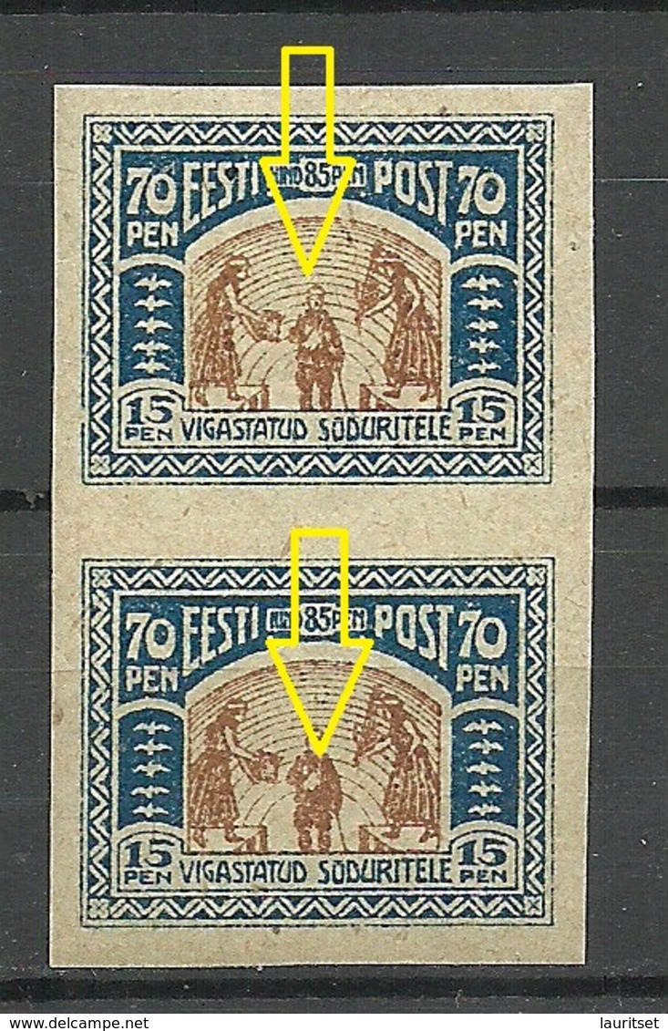 Estland Estonia 1920 Michel 22 E: 4 ERROR Variety Abart MNH - Estonie