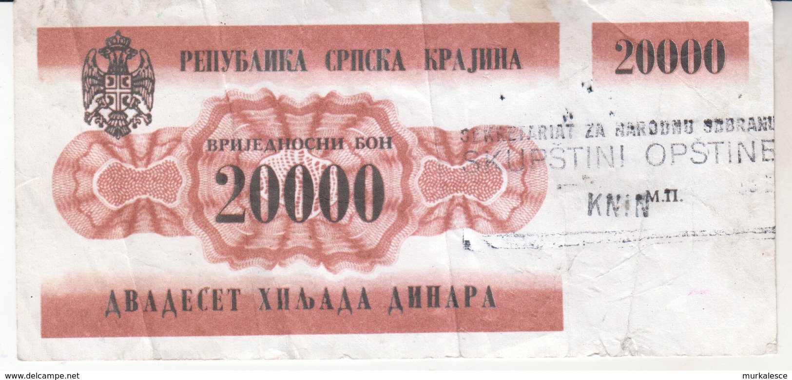 3788     BON   20000  DINARA   KNIN     RR - Croatia