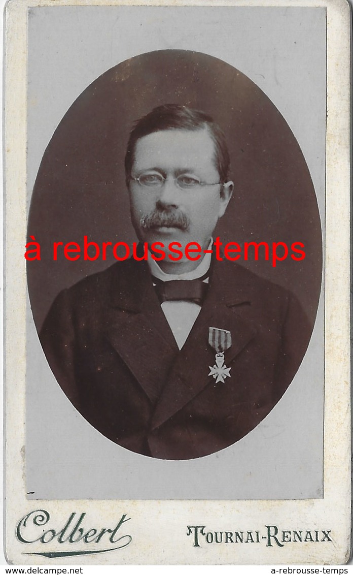 CDV-Belgique-portrait D'un Homme Médaillé- Photo Colbert à Tournai-Renaix - Anciennes (Av. 1900)