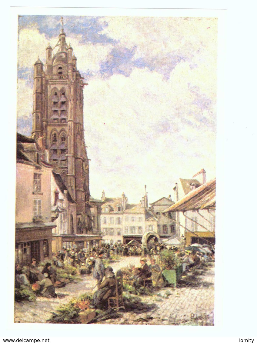 95 Pontoise Tableau Peintre Ludovic Piette Le Marché Place Du Petit Martroy 1876 CPM - Pontoise